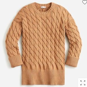 J. Crew Cable Knit Sweater in Tan